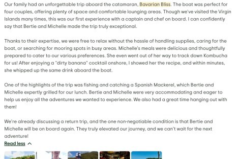 Review img # 18 of the yacht Bavarian Bliss