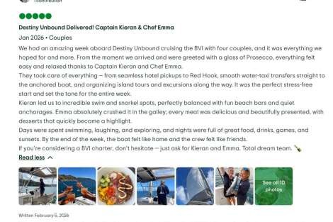 Review img # 12 of the yacht Destiny Unbound