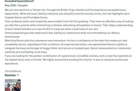 Review img # 4 of the yacht Destiny Unbound