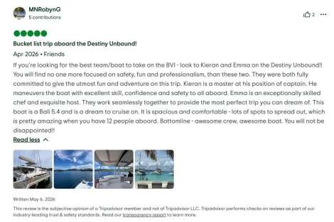 Review img # 5 of the yacht Destiny Unbound