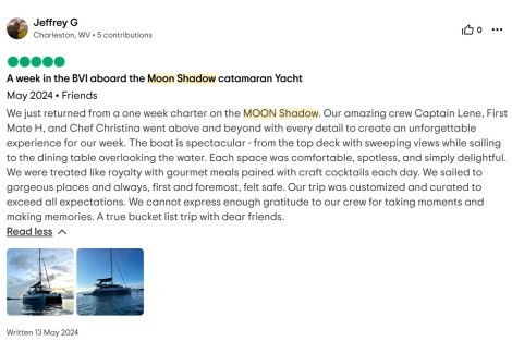 Review img # 39 of the yacht Moon Shadow