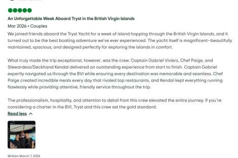 Review img # 13 of the yacht Tryst